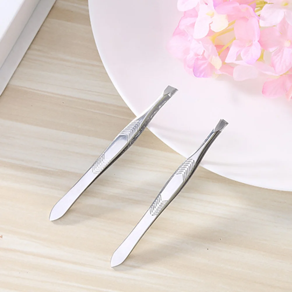 ملاقط حواجب متينة من الفولاذ المقاوم للصدأ، طرف مائل للرجال والنساء، أطراف رفيعة لأداة حواجب الشعر الصغيرة