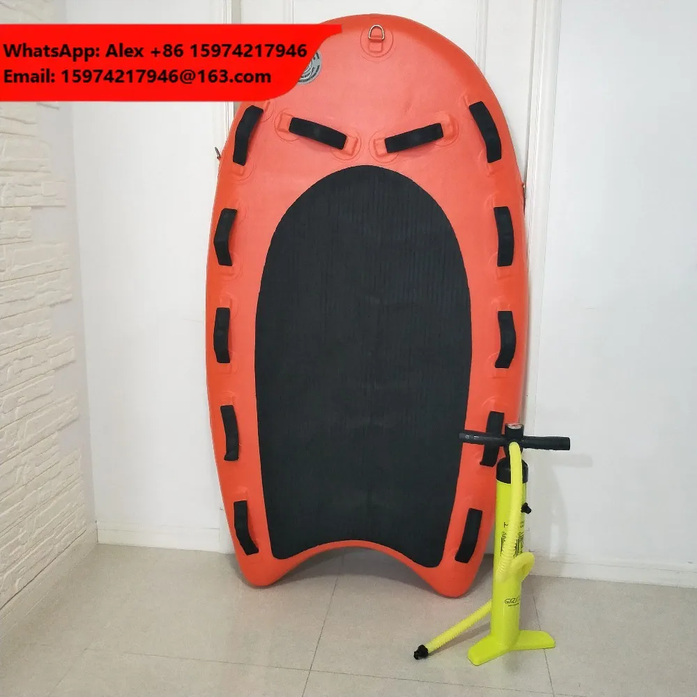 Diving Inflatable PVC Water Rescue Board 175*95cm Lifesaving Sled Board With Hand Pump&Detachable Fin For Lifeguard Water Rescue