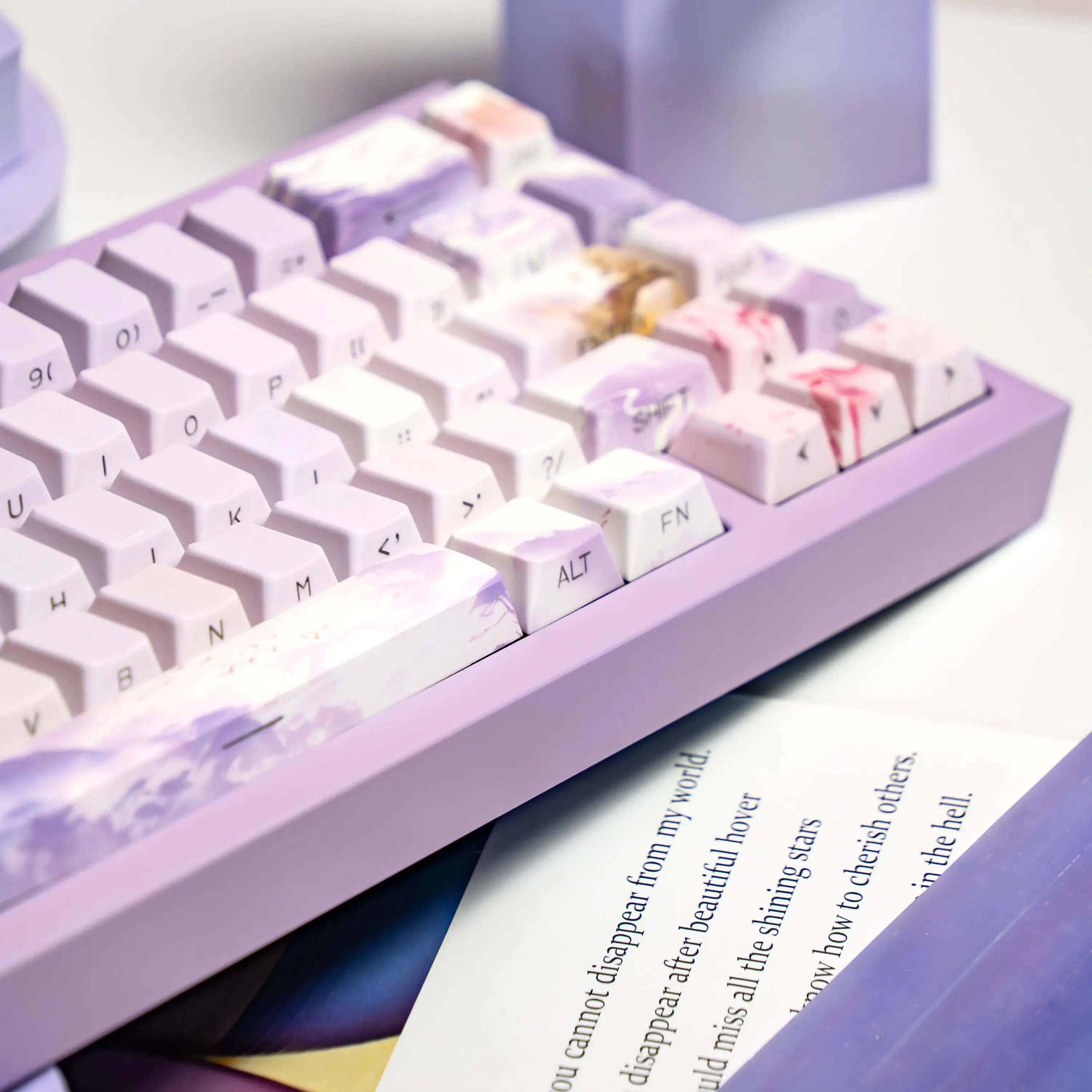 

Zishan Sakura PBT keycap five-sided hot sublimation original factory, side engraving