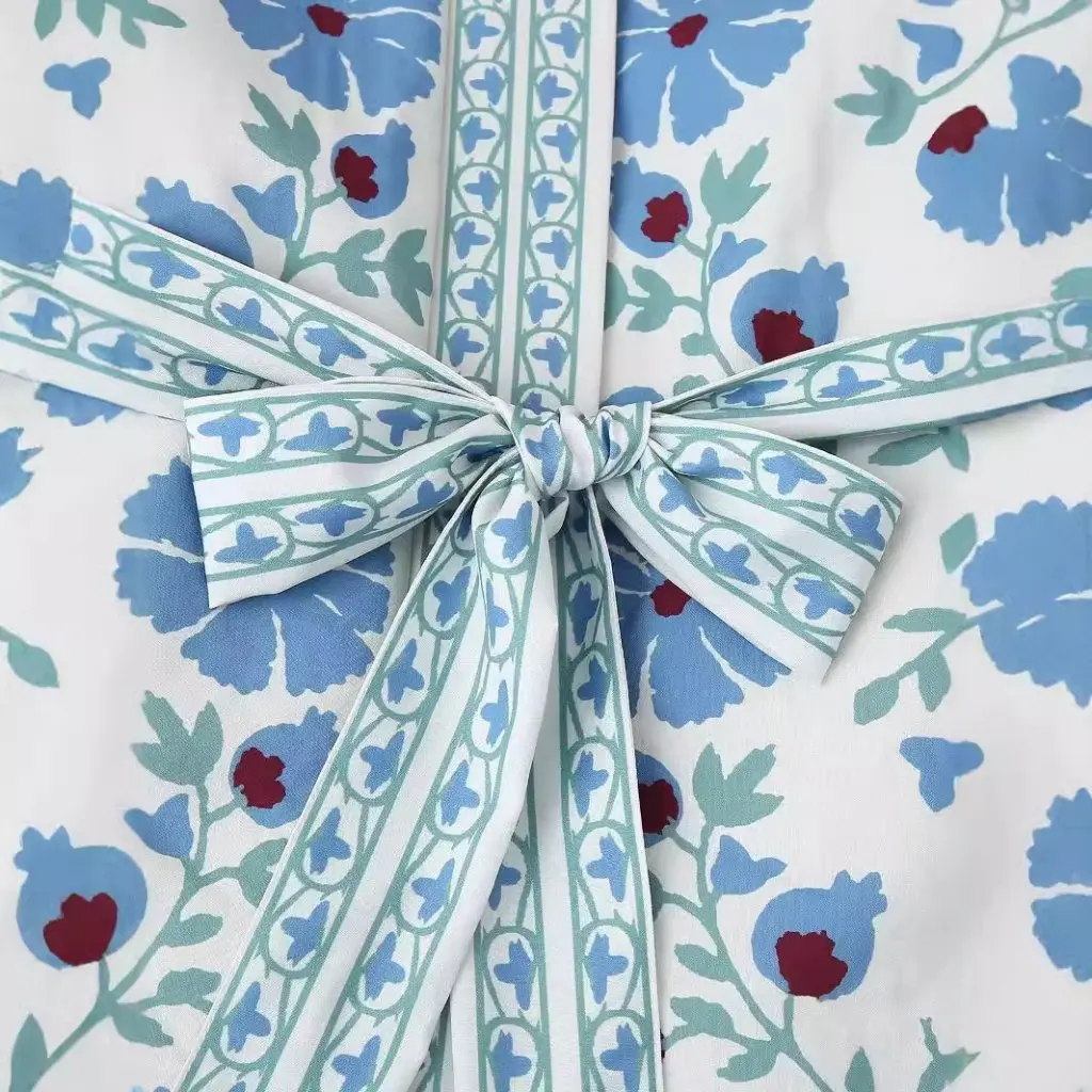 

Women's Warm Cotton-Padded Coat Autumn Winter Street Style All-match Printed Lace-Up Waist Single-Breasted Jacket