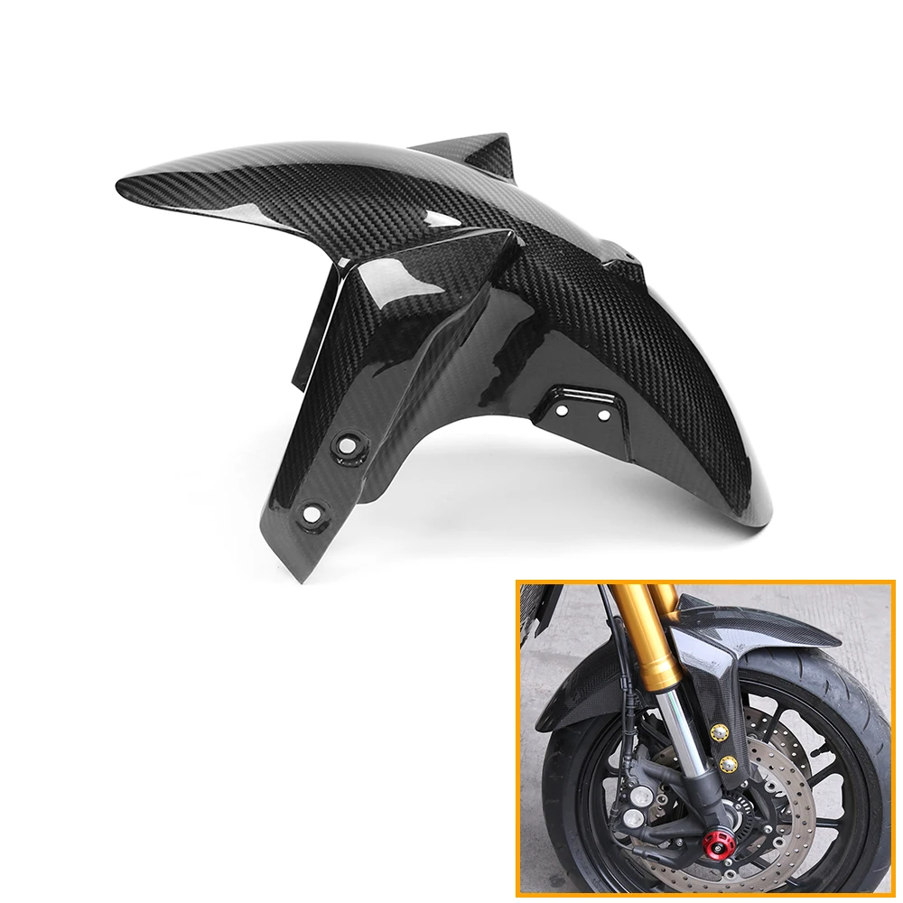 Compatible with MT09 Motorcycle Parts 3k Carbon Fiber Front Fender, Twill Fabric Fender, Suitable for 900 2014-2020