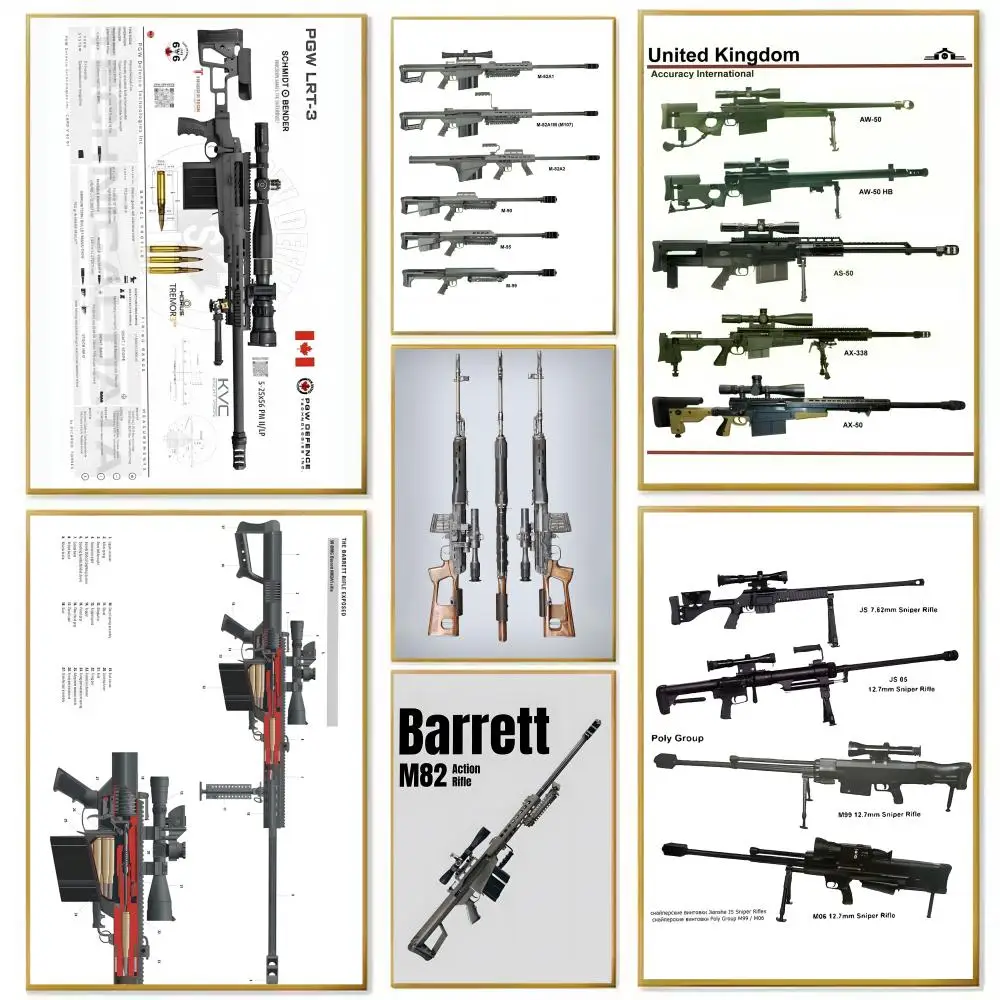 Cool classic sniper rifle Poster Paper Print Home Living Room Bedroom Entrance Bar Cafe Art Painting Decoration