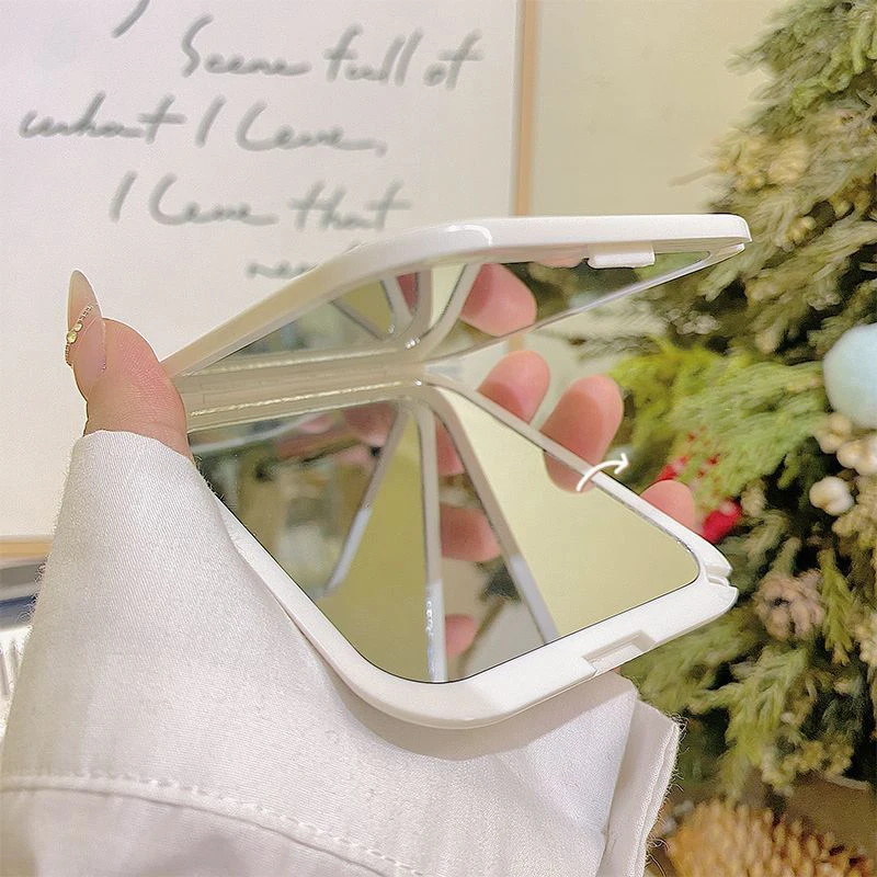 Fashion Portable Folding Makeup Mirror Portable Pocket Mirror Women Rectangle Cosmetic Make Up Mirror For Tools Vanity