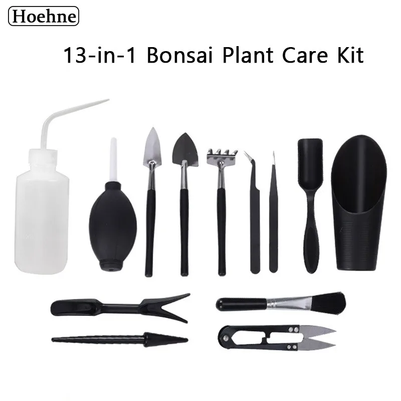 Kit Premium para el Cuidado de Suculentas y Bonsáis - Juego Completo de Herramientas de Jardín para Plantas de Interior, Cactus y Jardines de Hadas - Mangos de Madera Duraderos