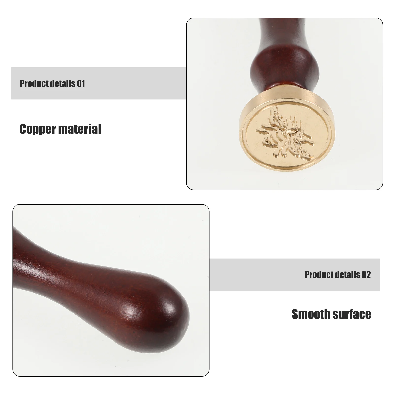 

1 Set Wax Seal Copper Handle Reusable Wax Sticks Envelope Letter Wedding Invitation Creative Pattern Sealing