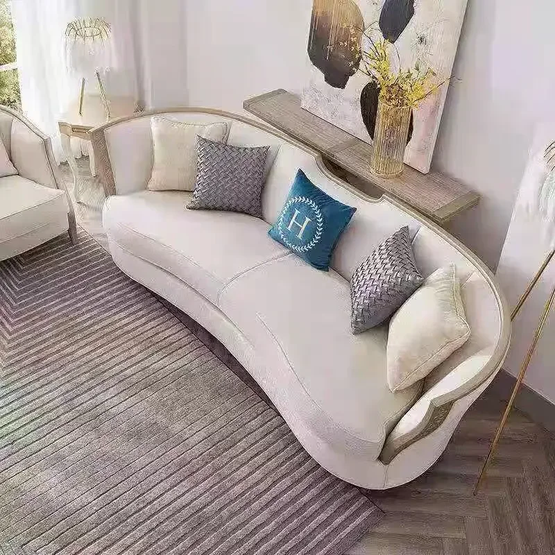 fabric living room sofa combination small apartment three-person post-modern model room club sofa