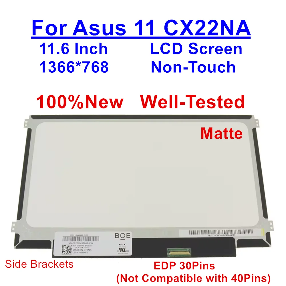 

Новая замена экрана для Asus 11 CX22NA 11,6 дюймов 1366*768, матовый ЖК-экран со светодиодной подсветкой, панель ноутбука, 30 контактов