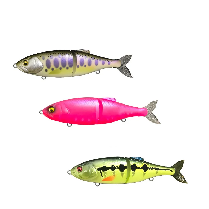 Leurre de pêche artificiel articulé coulant 145 mm 32 g, type glidebait/swimbait, pour la pêche au bar, au brochet et à la truite - 145SS