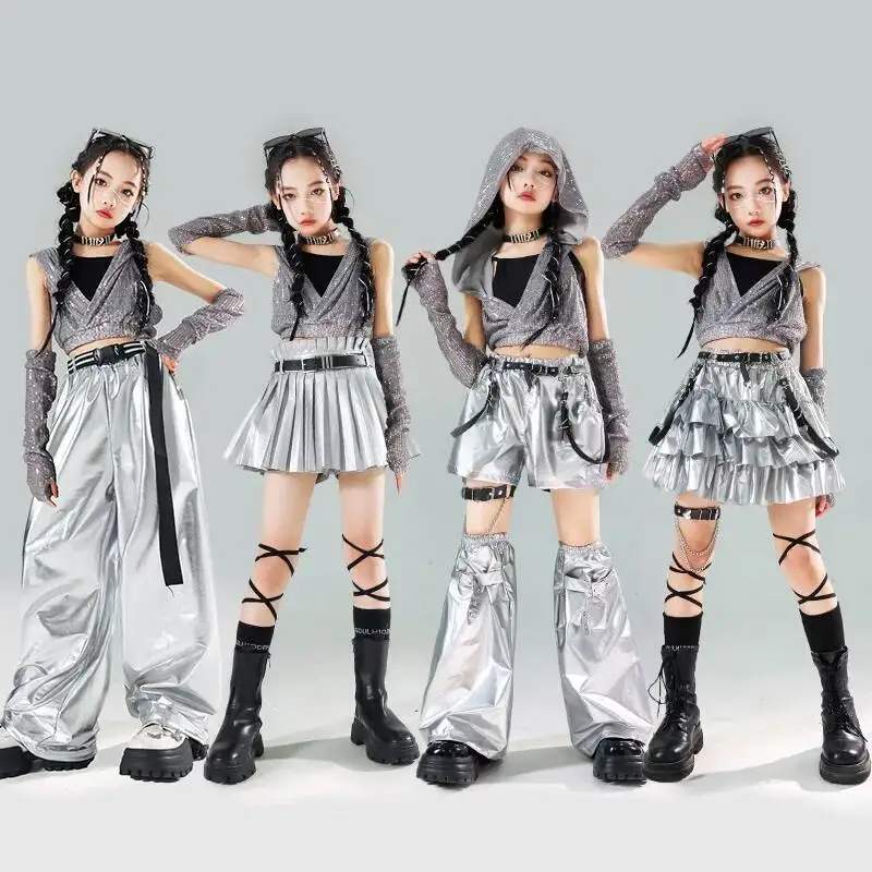 

Children's Day Cosplay Children's Sequin Jazz Dance Performance Costume Girls' Jazz Street Dance Costume Children's Hip-hop Girl