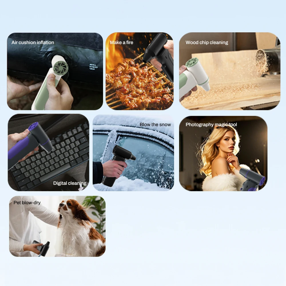 Outdoor Portable Handheld Fan Mini Cooling Fan Personal Turbo Fan Rechargeable 5000mAh 100-level Free Control High Speed Fans