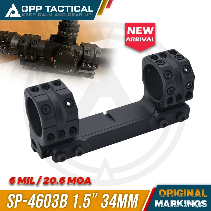 

New SP-4603B Tactical 34mm 6MIL/20.6MOA 1.5" Picatinny Scope Mount for Scopes 38mm Height