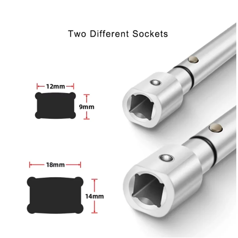 Interchangeable Head Torque Wrench Set Plug-in Socket Adjustable Square Hole Opening Torque Movable head