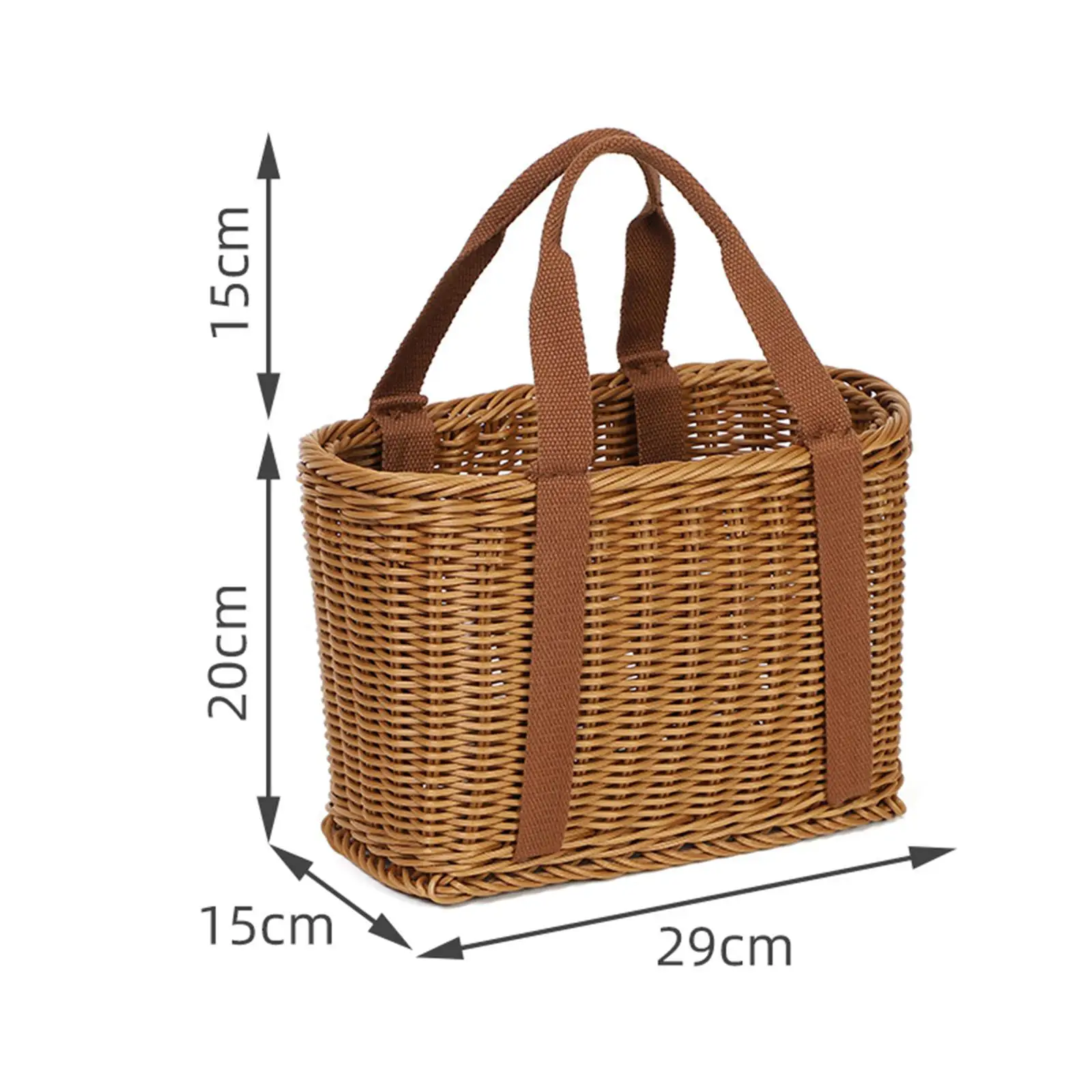 سلات تخزين مصنوعة يدويًا سلة نزهة ديكور تقليد الروطان المحمولة متعددة الاستخدامات