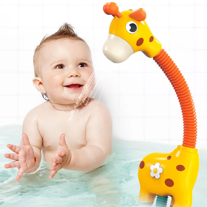 Giraffe Electric Spray Water Squirt Sprinkler Baby Bath Toys Bathtub Shower Pool Bathroom Toy for Infants Babies Toddlers Gifts