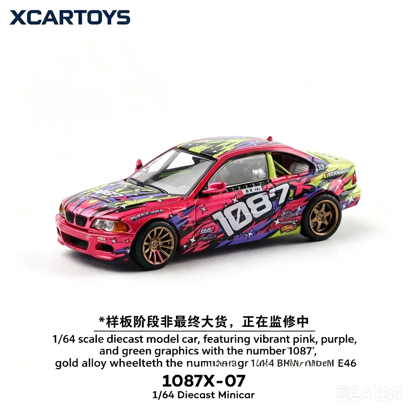 

XCARTOYS Infinity 1/64 Pandem BMW E46 Widebody, Colorful Graffiti 1087X Racing Livery Diecast Mini Model