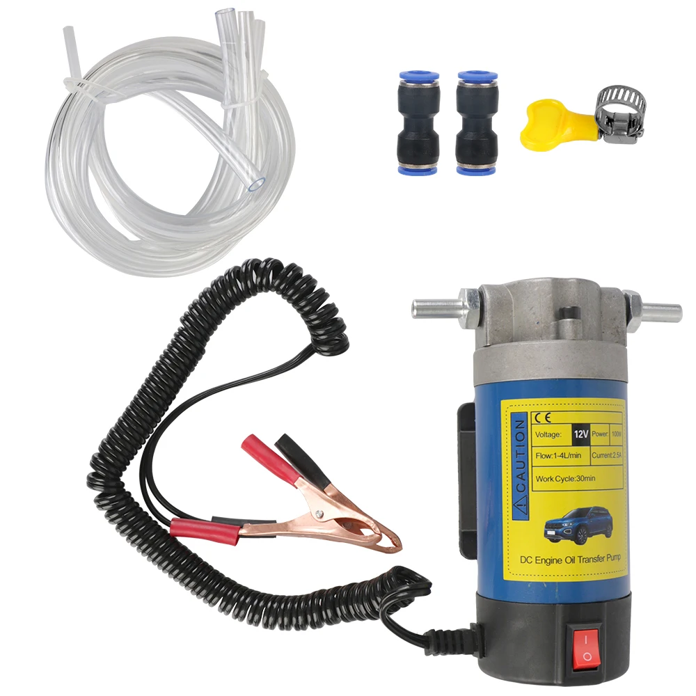 12V 1-4L/min Electric Scavenge Suction Transfer Change Pump Oil Transfer Pump Motor Oil Diesel Extractor Pump