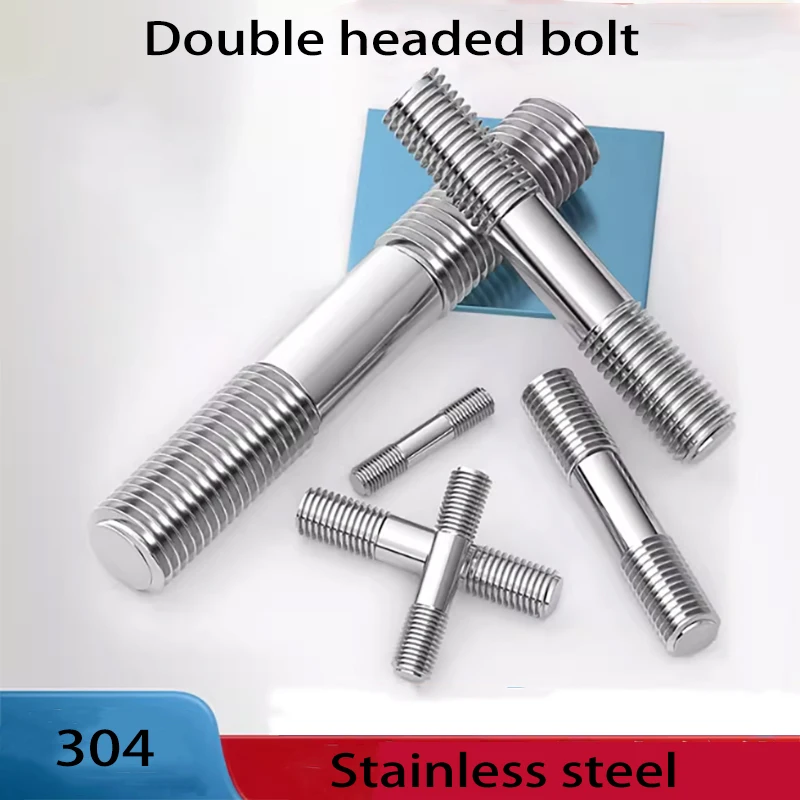 M3 M4 M5 M6  304 Stainless Steel Double End Thread Rod Double End Bolts Stud Bolt Tooth Stick Dual Head Thread Bar