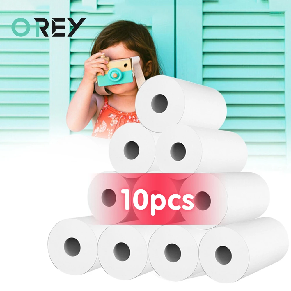 10rolls/lot 57*25mm Thermal Paper White Children Camera Instant Print Kids Camera Printing Paper Replacement Accessories Parts