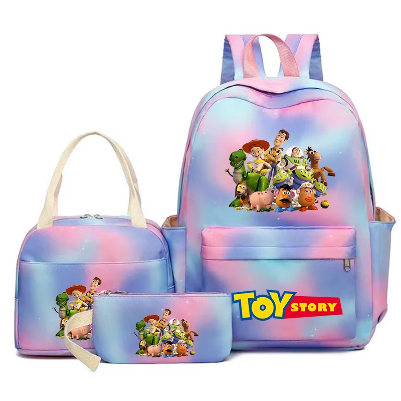 

Набор красочных рюкзаков «История игрушек» с сумкой и сумкой, легкий и дышащий уличный рюкзак большой вместимости, школьные сумки