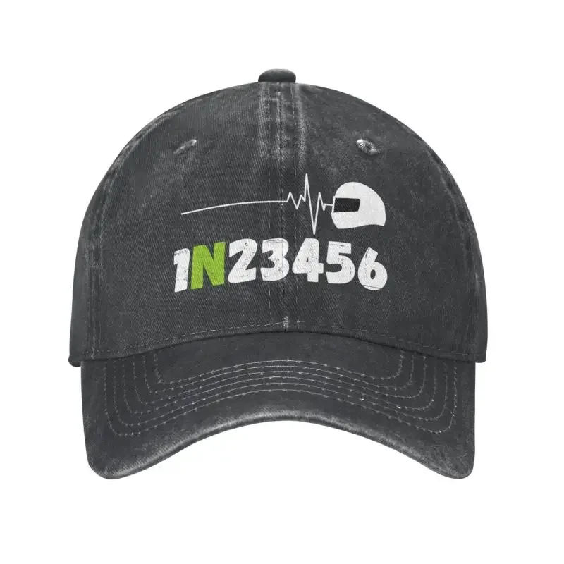 

Classic Cotton 1N23456 Biker Motorcyclist Baseball Cap for Women Men Adjustable Heartbeat Two Wheeler Dad Hat Outdoor