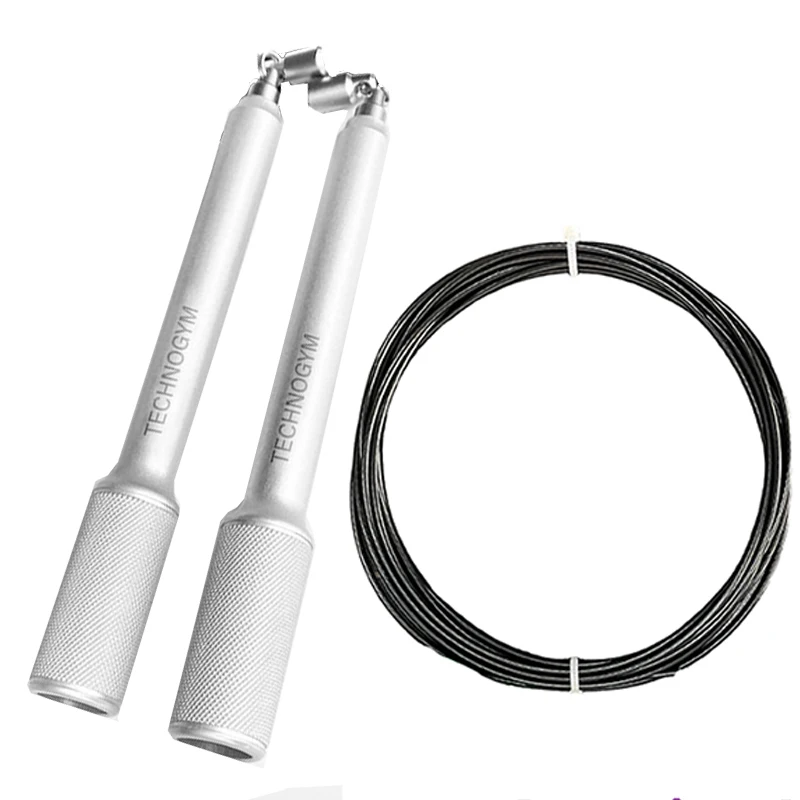 Technogym Professional Skipping Rope with Dual Bearings, Aluminum Handles with Rubber Coating, Anti-Tangle Steel Wire Rope