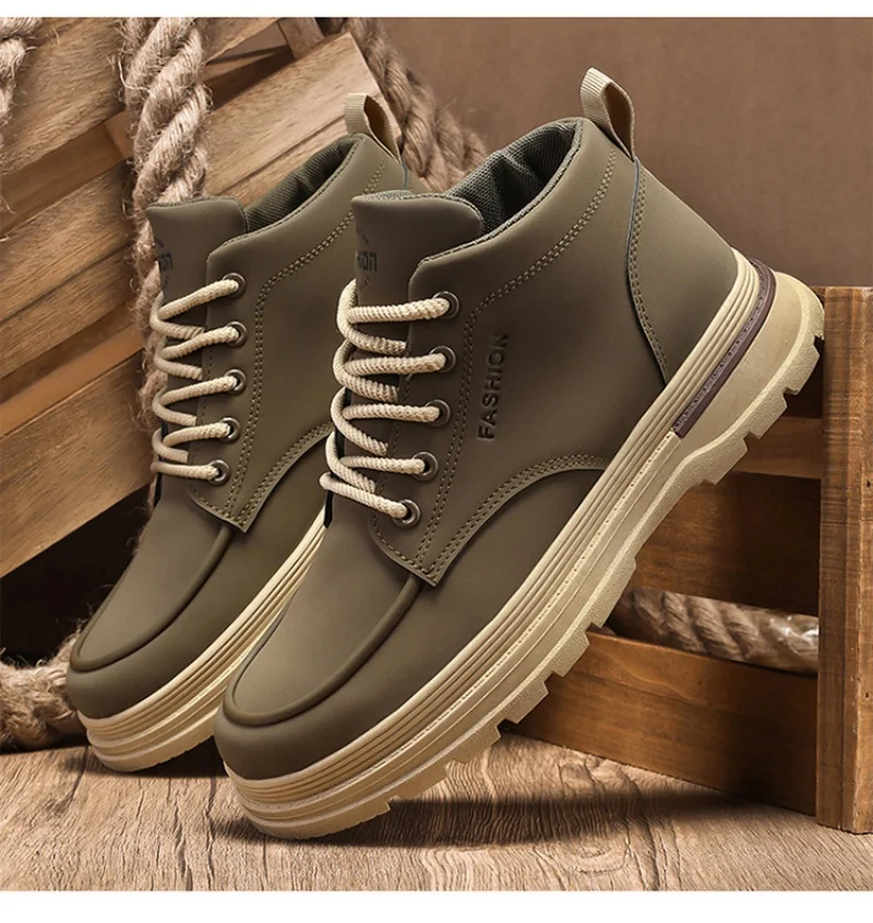 

Spring men's shoes: high-top, trendy, versatile, thick-soled retro work boots, leather boots, and sporty casual sneakers