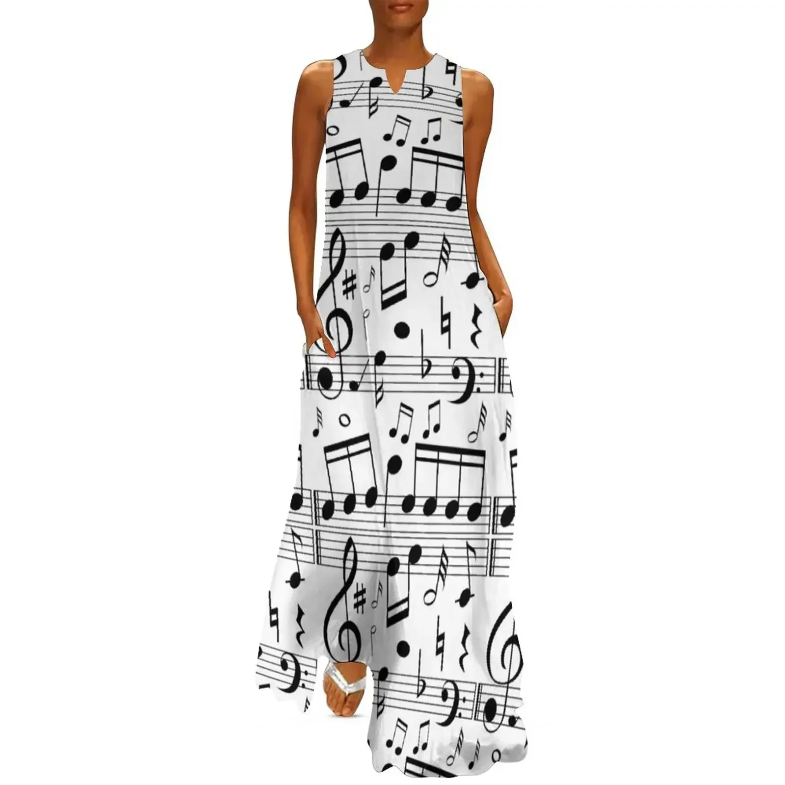 

Musical notes Long Dress Party dresses for women dress for women Summer women's clothing summer clothes Dress