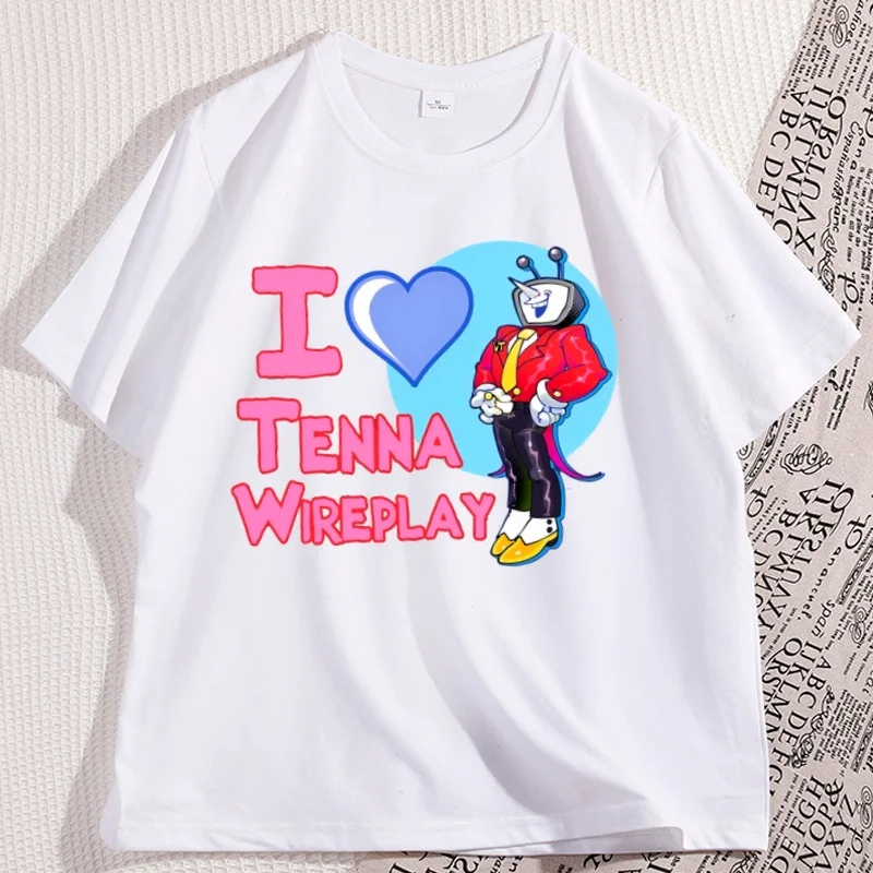 

I Love Tenna Wireplay Spamton T-Shirt Casual Cotton Short Sleeve Crewneck Funny Tshirt Retro Style Gamer Tee Men Women Clothing