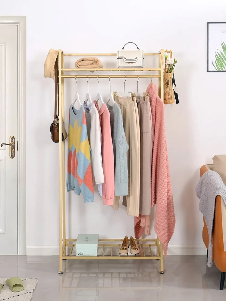 Household Clothes Hanger Floor to Floor Bedroom Simple Wall Mounted Clothes Hanger Simple Modern Clothes Hanger Mu