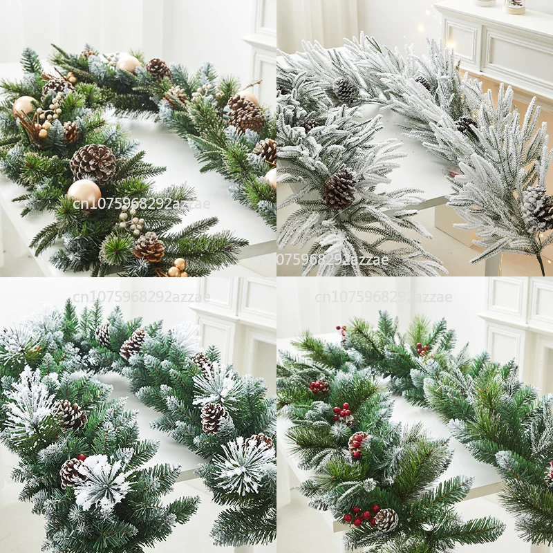 

Christmas decoration 2 meters encryption rattan hotel shopping mall window scene arrangement flocking snow rattan door pendant