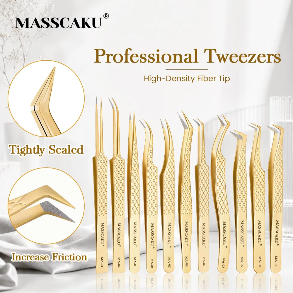 MASSCAKU Volume Fan Making Tweezers Fiber Contact Tip Lash Extension Tool Beauty Technician Supplies