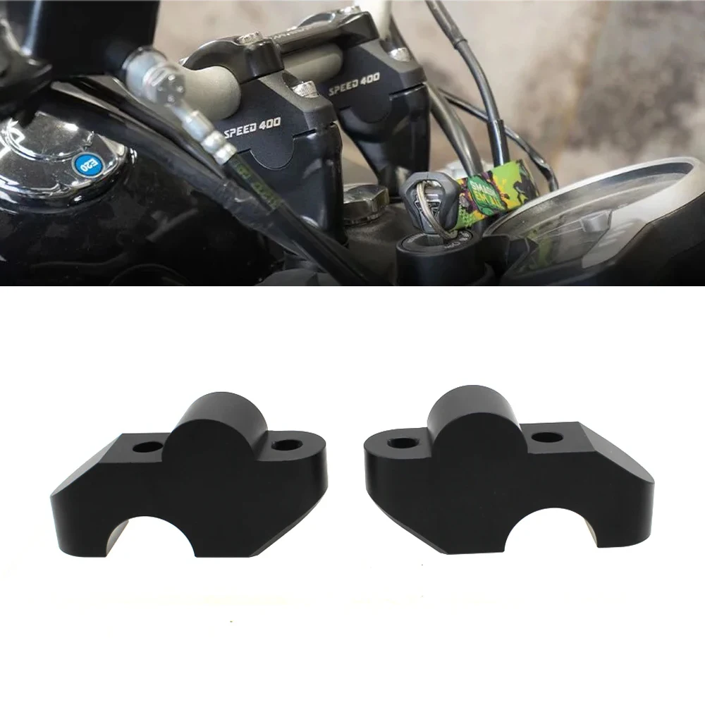 Motorcycle CNC Aluminum Handlebar Riser Mount Clamp Handle Bar Fit For Speed 400 Scrambler 400X Speed400 Scrambler400 X 2024-