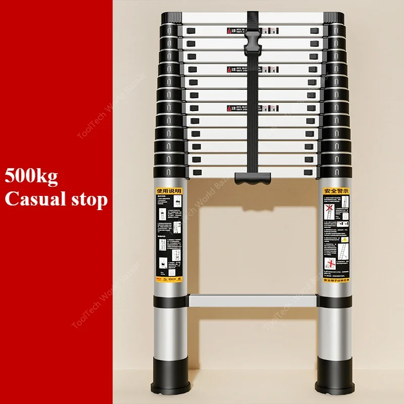 Retractable aluminum alloy telescopic ladder folding shrink bamboo engineering ladder portable household