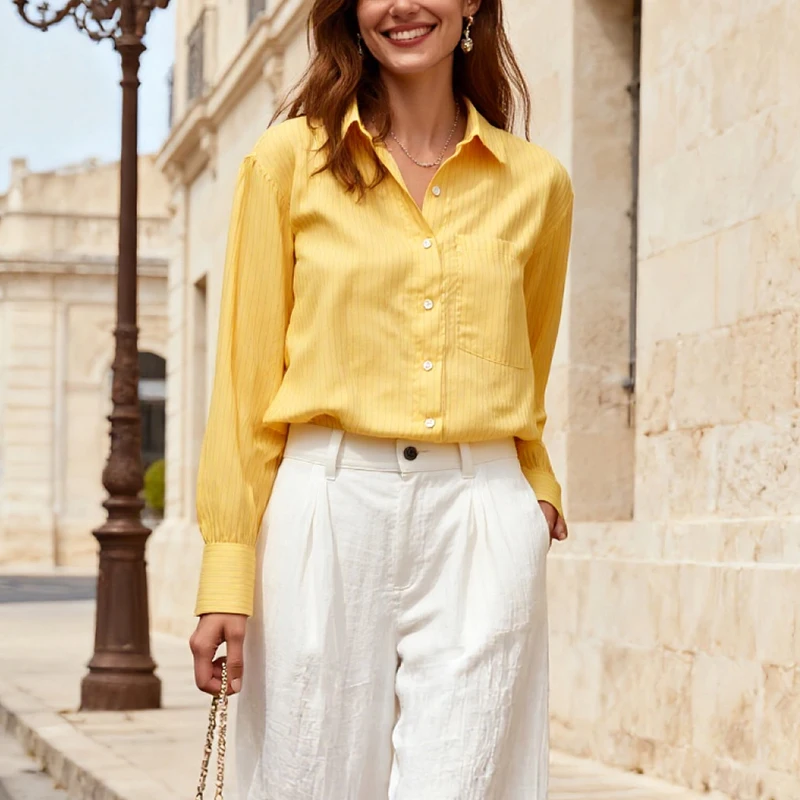 

2025 Autumn New High-End Elegant Casual European and American Style Fashion Shirt