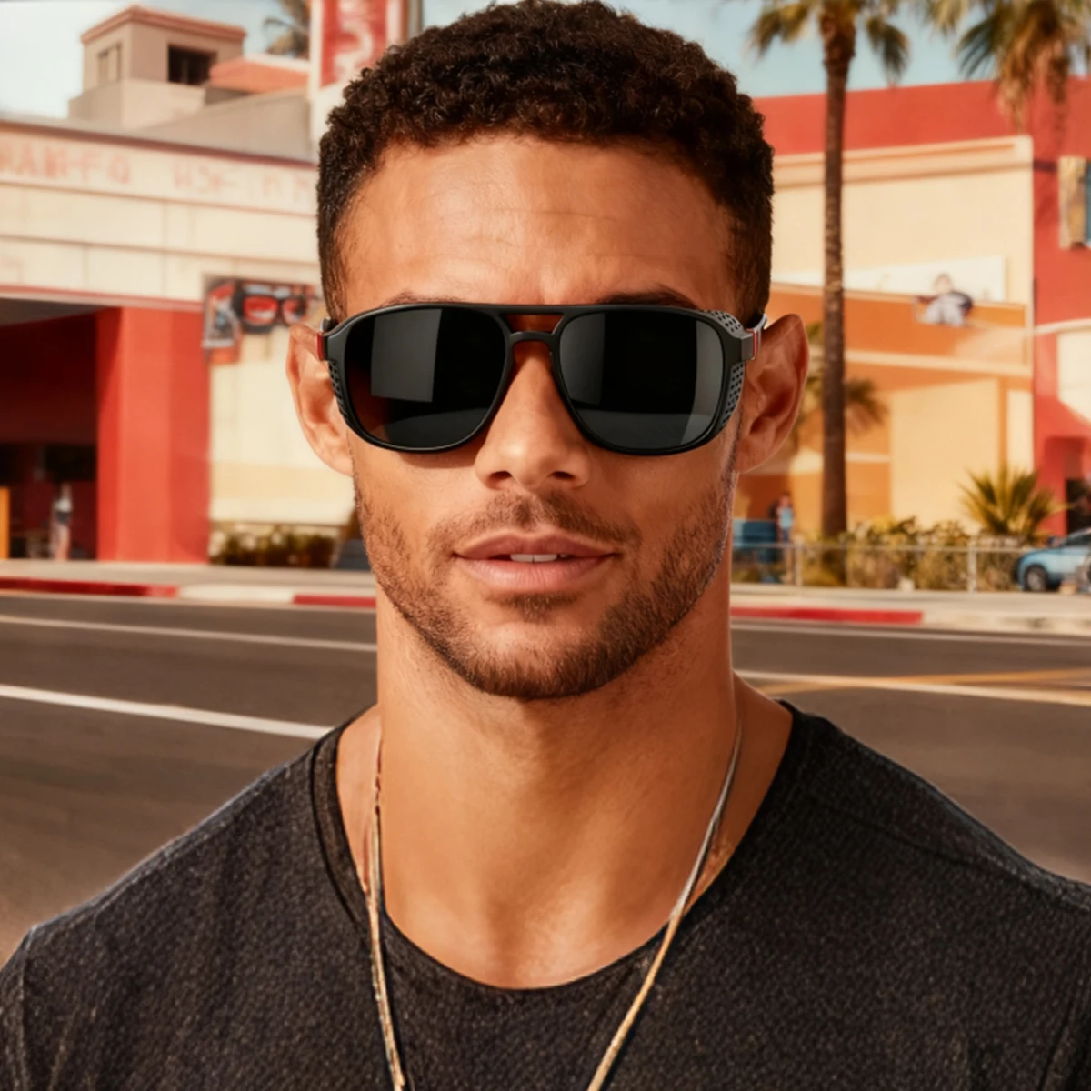New Punk Polarized Sports Sunglasses Windproof UV400 Lightweight for Cycling Running Driving Outdoor Activities