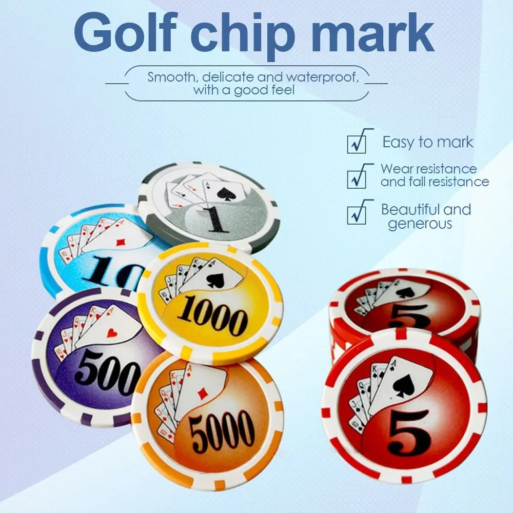 5Pcs Durable Professional Golf Supplies Golf Ball Position Marker Golf Mark Chip Cap Clip Chip Golf Marker