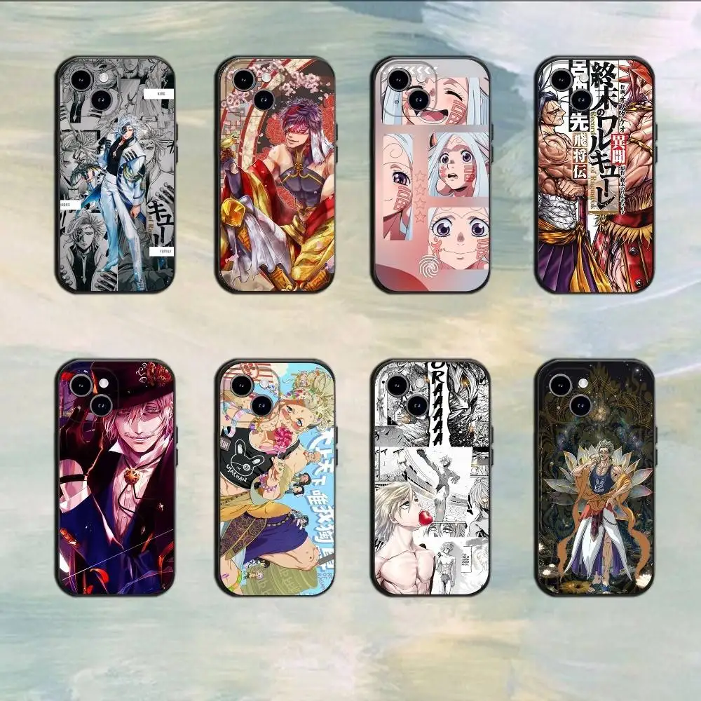 

Record of Ragnarok Anime iPhone Case For 17 16 15 14 13 12 11 Mini XS XR X 6S 6 Pro Max Plus Black Soft Cover