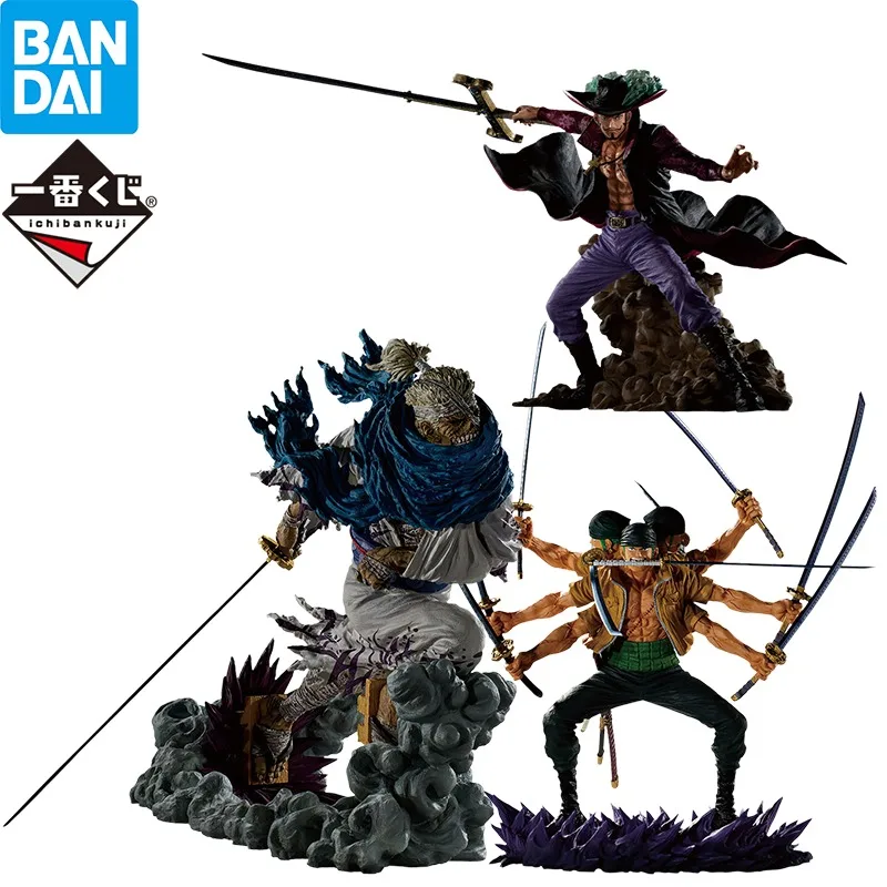 In Stock BANDAI One Piece Ichiban Genealogy of Shikon Figure Dracule Mihawk Roronoa Zoro Ryuma Anime Figure Action Model Toys