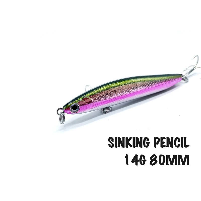 THRITOP Fishing Lure Top Pencil Wobblers Hard Bait 14G 80MM 5 Different Colors TP193 Long Casting Artificial Lure For Fishing