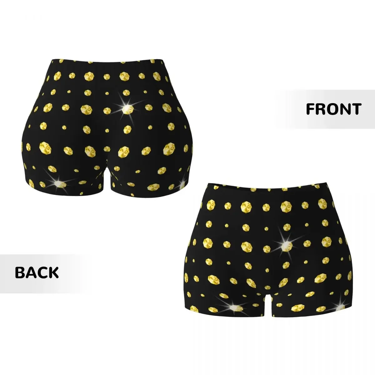 Personalizado espumante amarelo diamantes vôlei motociclista shorts de treino moda feminina strass atlético ginásio yoga shorts