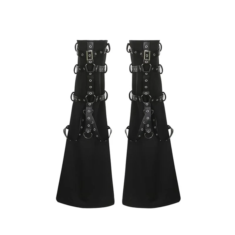 2025 New Japanese Dark Punk Style Frayed Feeling Hot High Waist Leather Buckle Leggings Micro-pull Socks Denim Shorts For Women