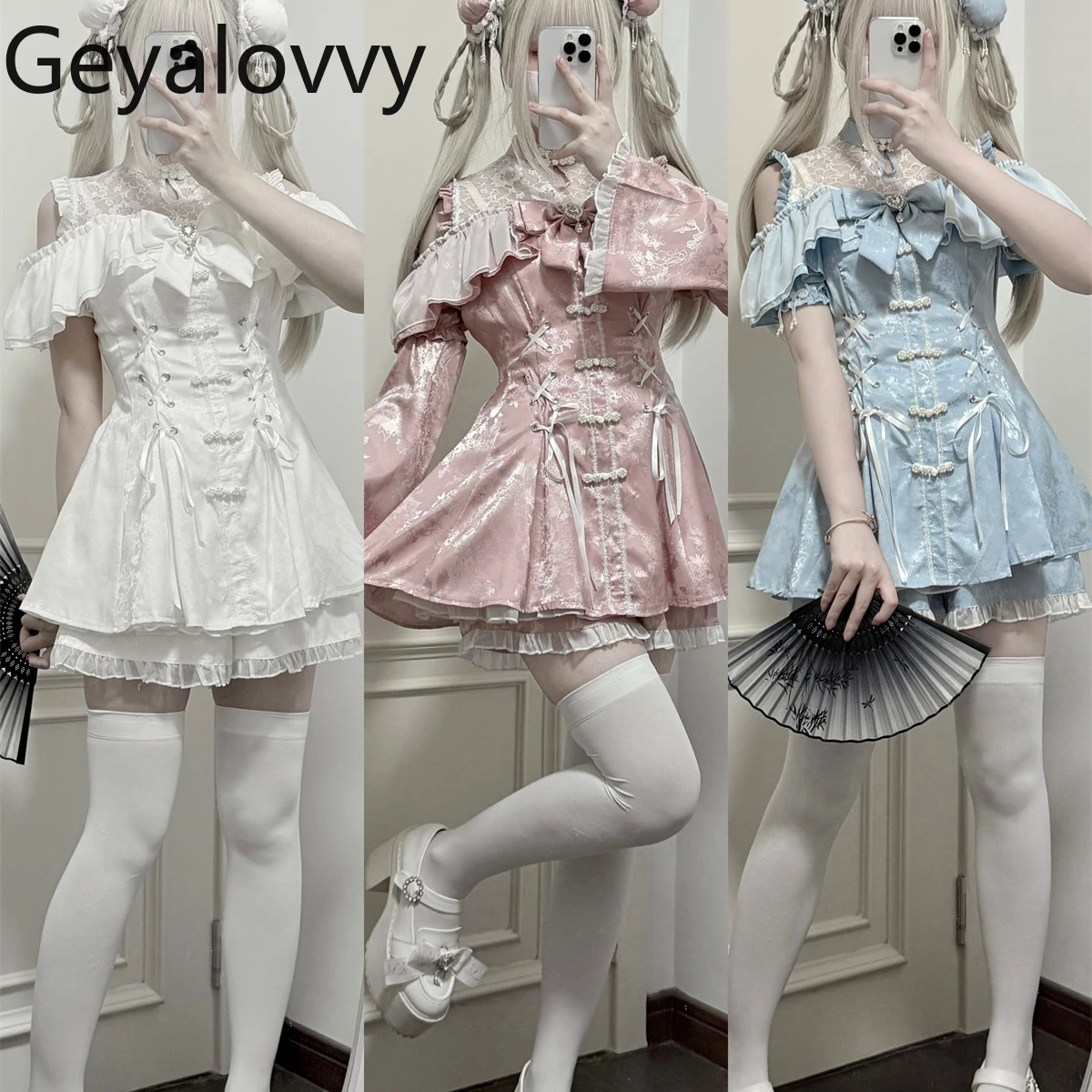 

Оригинальные топы с галстуком-бабочкой в китайском стиле массового производства, утягивающее короткое платье и шорты с высокой талией, комплект из двух предметов для милых девочек