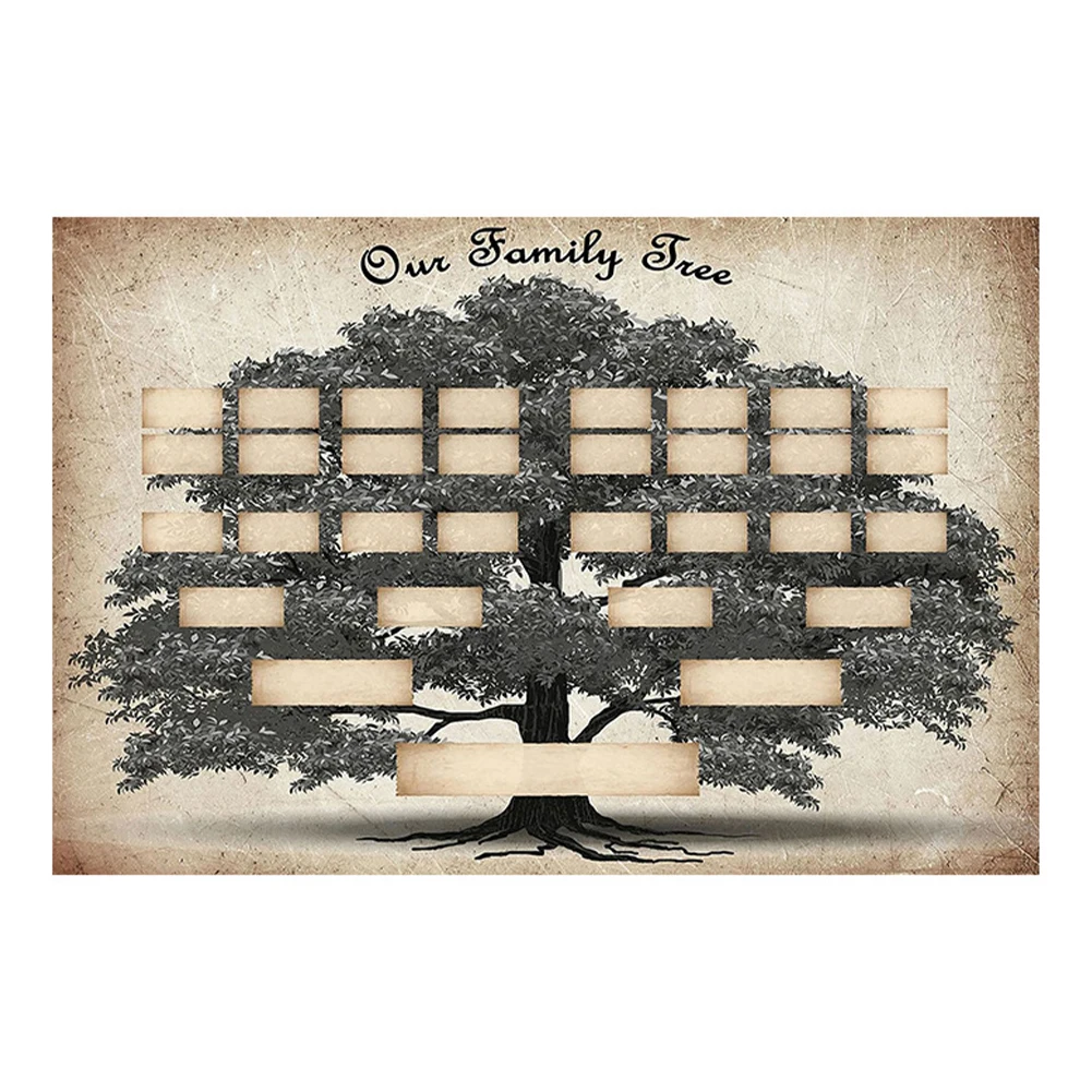 Family Tree Chart Diy Gift, Family Tree Poster, 6 Generation Genealogy Poster Blank Fillable Ancestry Chart, Family Tree Chart