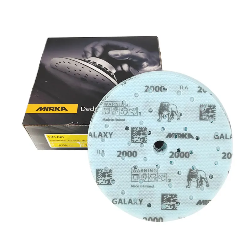 GALAXY Mirka Car Beauty Dry Sanding Sandpaper Round 6 Inch 150mm Flocking for Woodworking Furniture Hardware Polishing