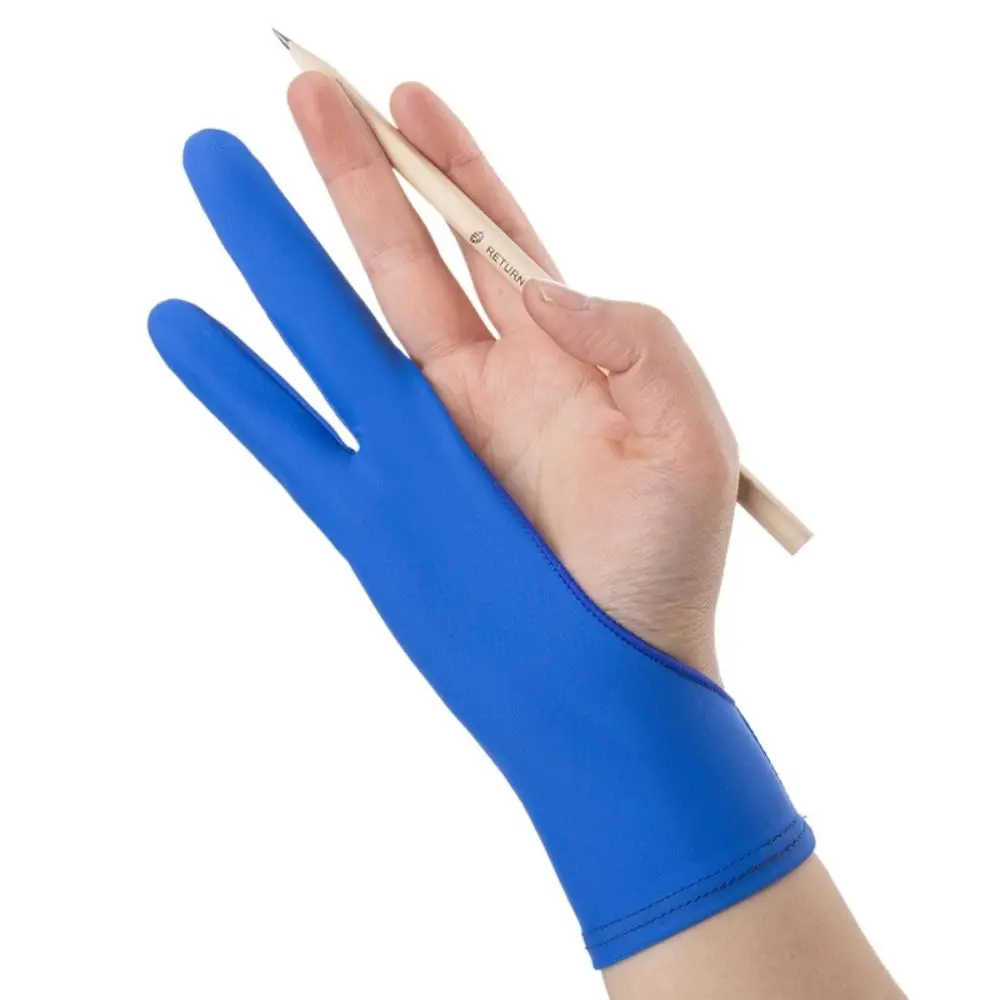 Comfortable Black Blue Grey Pink Anti-Scratch Two Finger Glove Tablet Drawing Glove Art Supplies Painting Glove