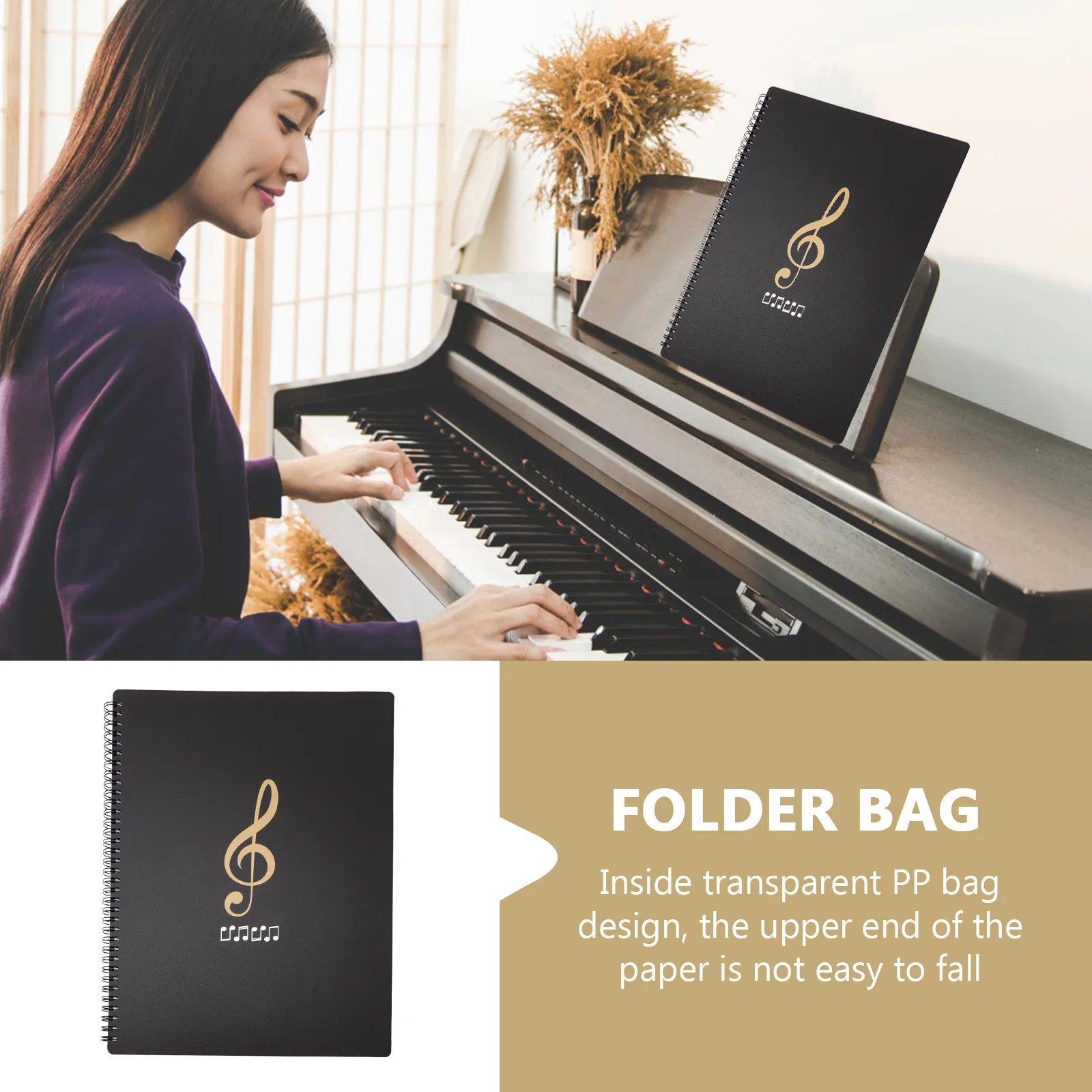 

A4 Size Durable ABS Plastic Music Sheet Organizer Waterproof File Paper Folder for Students Musicians Office