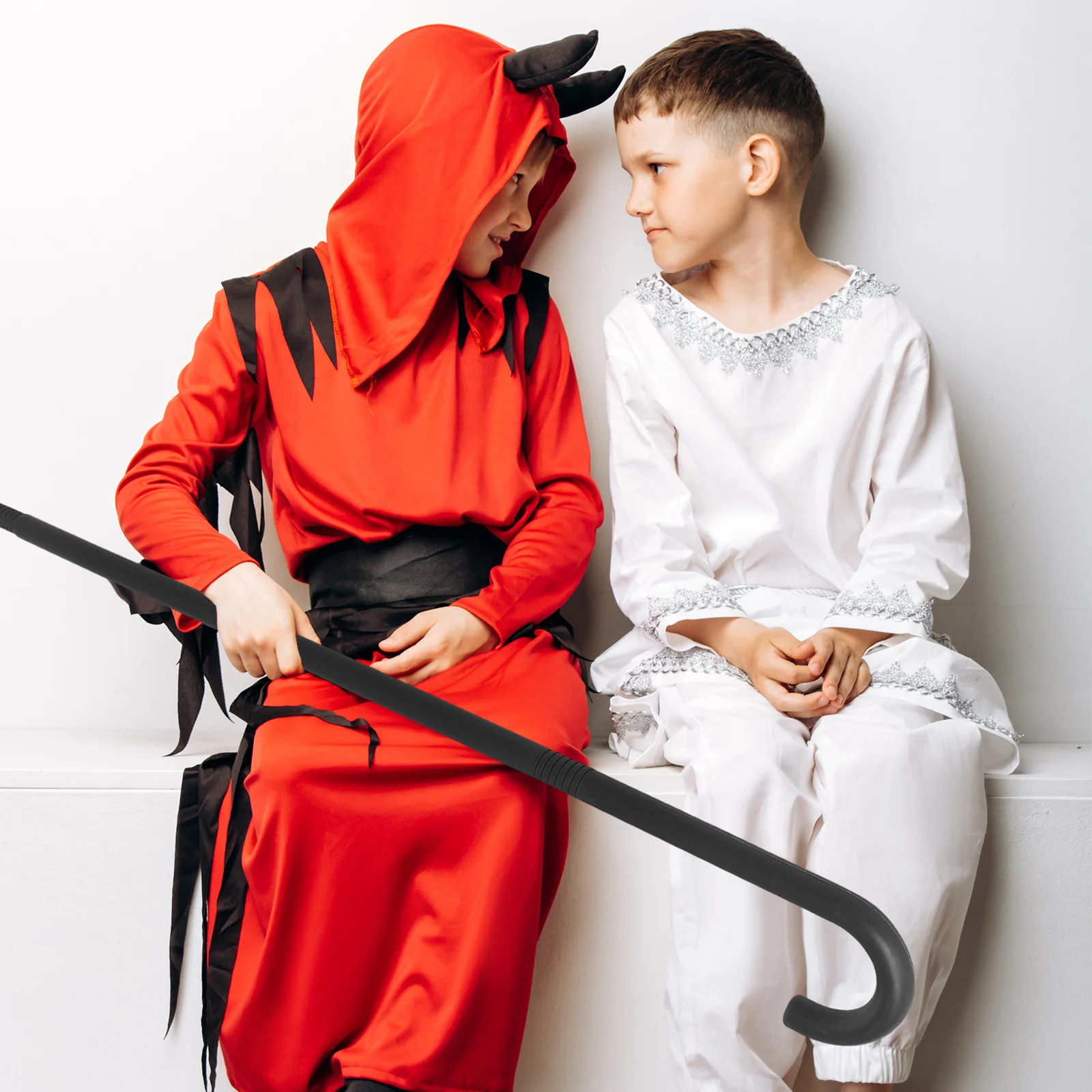 Halloween Crutch Prop Simple Style Plastic Lightweight Wear-Resistant Staff for Party Cosplay Halloween Cane Decorative Prop