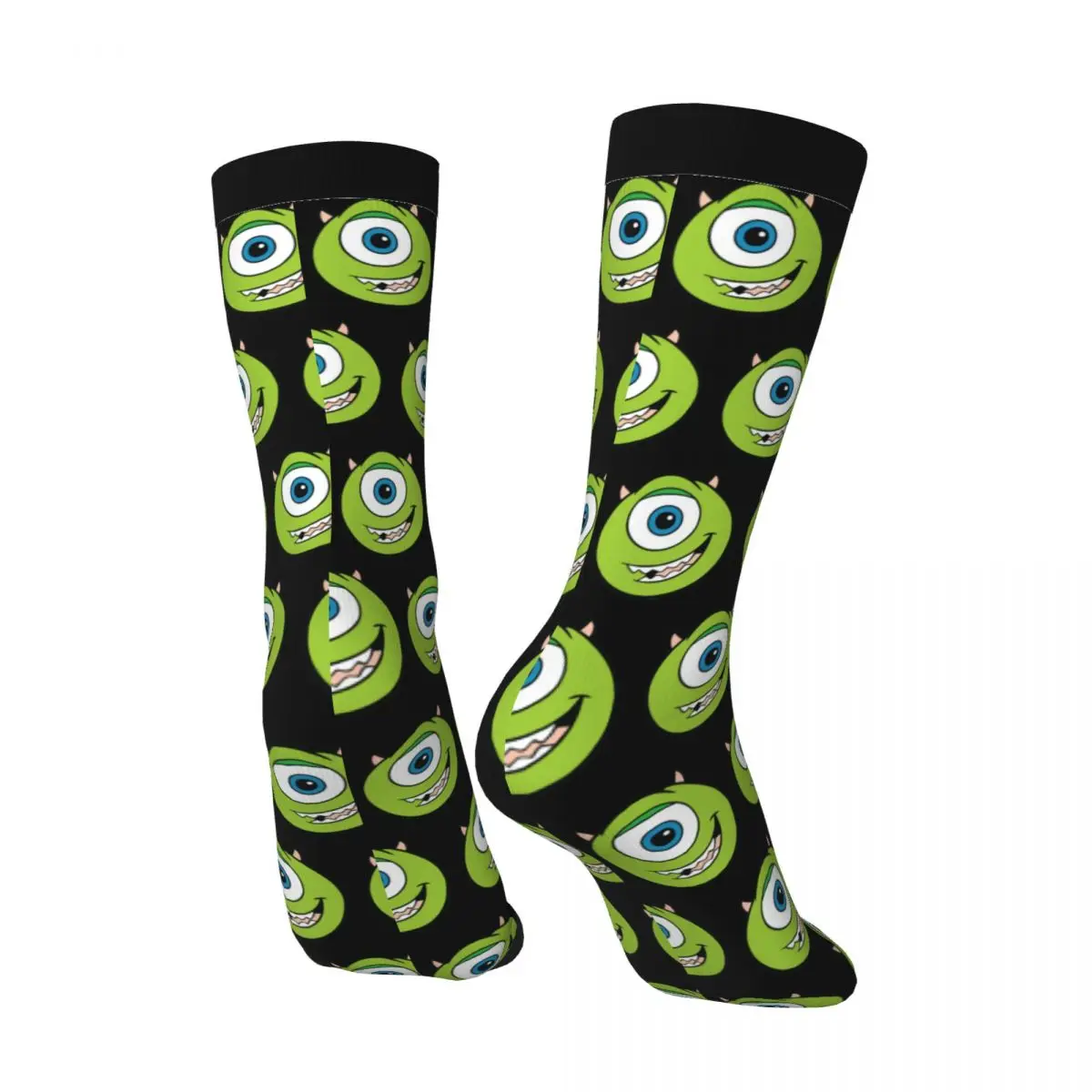 Crazy compression Oxeye Mr. Q Sock for Men Harajuku Disney Monsters University Mike Quality Pattern Crew Sock Casual