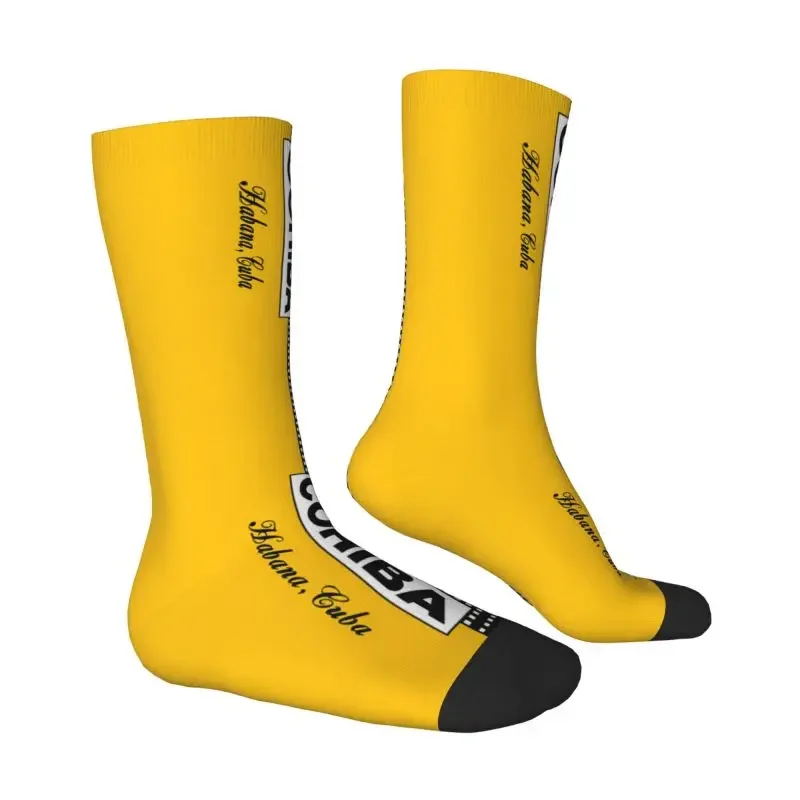 Y2K Cohiba Habana Cuba cigar Mens Crew unisex fashion 3D printed dress socks