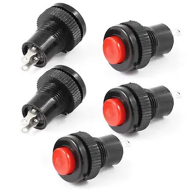SPST Red Momentary Push Button Switch AC 125V 3A 2 Pins